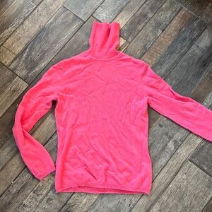 EUC Women's Hot Pink 100% Cashmere Turtleneck Sweater